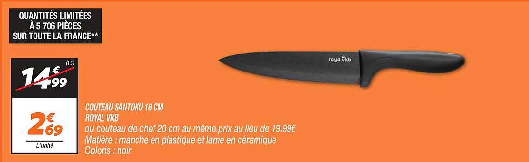 couteau santoku 18cm royal vkb