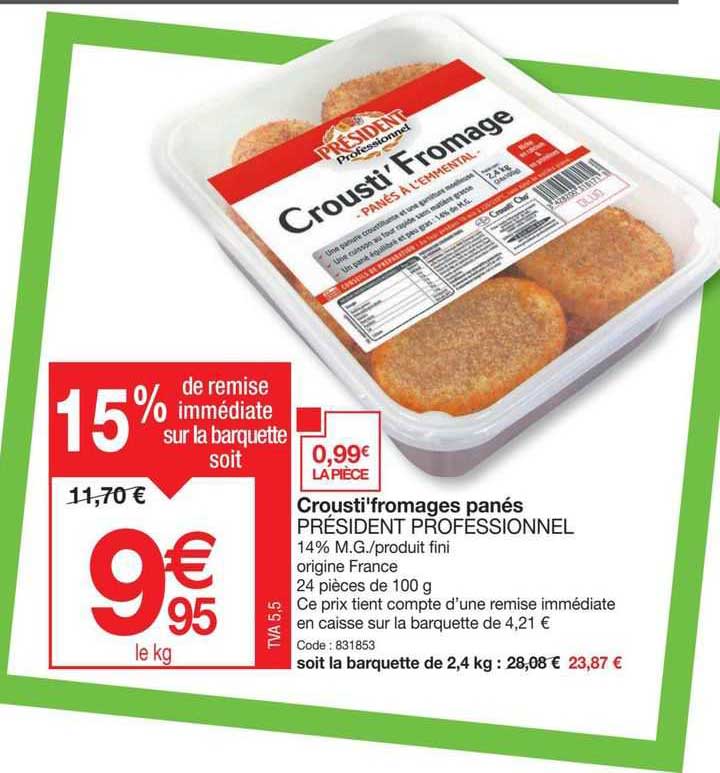 Crousti'fromages Panés Président Professionnel