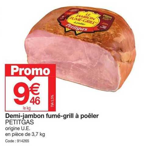 demi-jambon fumé-grill à poêler petitgas