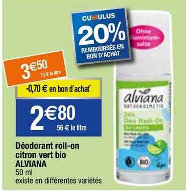 déodorant roll-on citron vert bio alviana