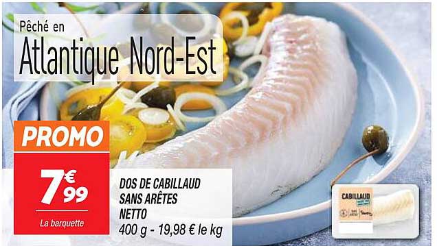 dos de cabillaud sans arêtes netto