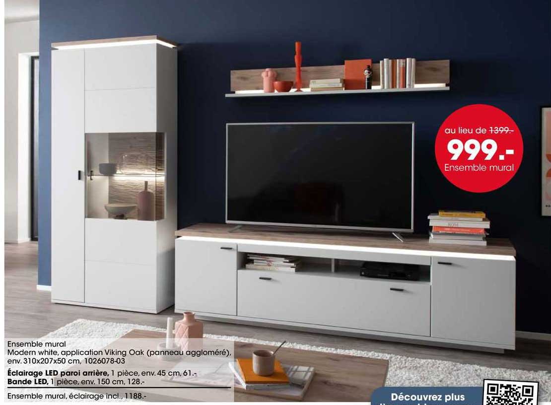 ensemble mural modern white