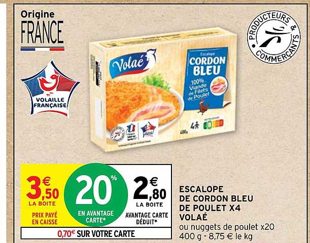 Escalope De Cordon Bleu De Poulet X4 Volaé