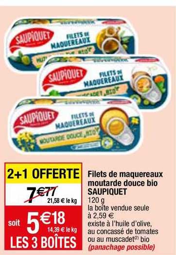 Filets De Maquereaux Moutarde Douce Bio Saupiquet