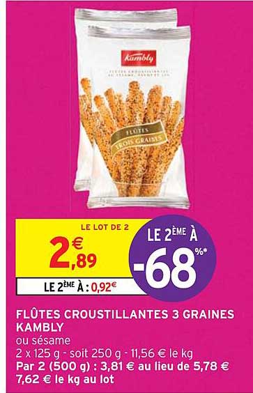 Flûtes Croustillantes 3 Graines Kambly