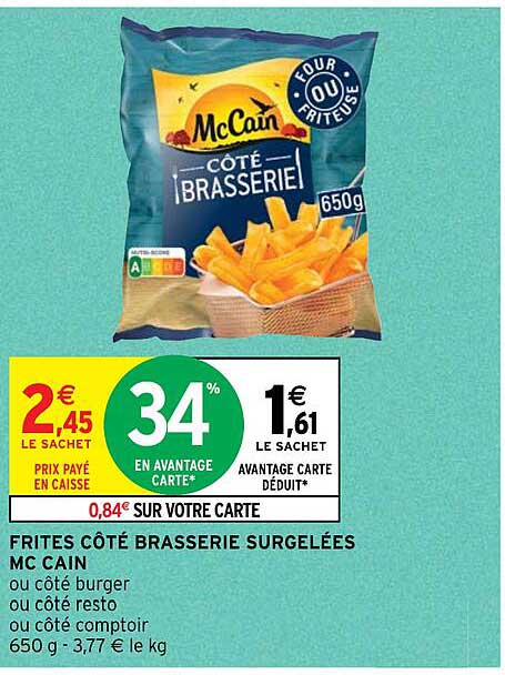 Frites C^toé Brasserie Surgelées Mc Cain