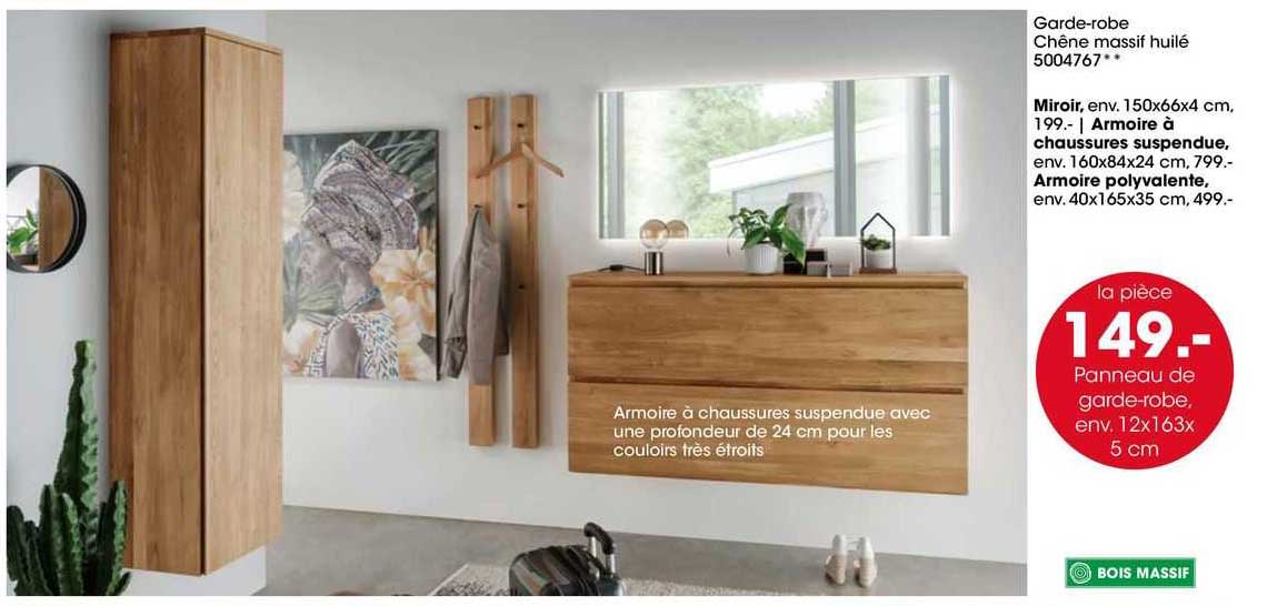garde-robe chêne massif huilé