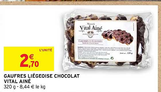 Gaufres Liegeoise Chocolat Vital Aine