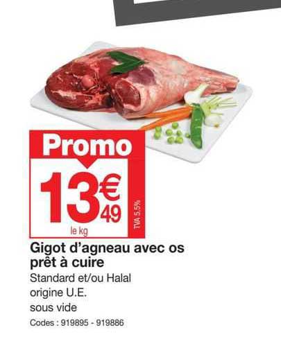 gigot d'agneau avec os prêt à cuire