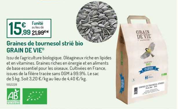 Graines De Tournesol Strié Bio Grain De Vie