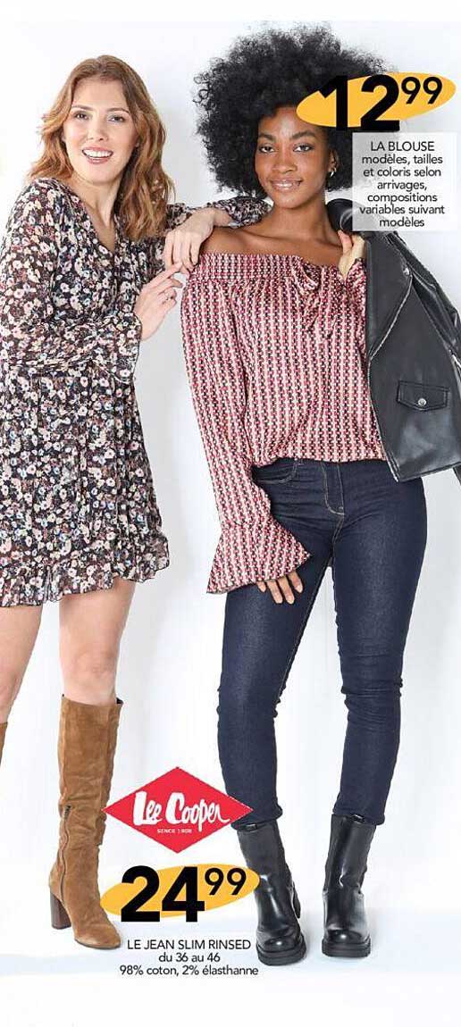 la blouse , le jean slim rinsed lee cooper