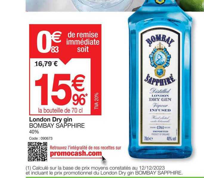 London Dry Gin Bombay Sapphire 40%