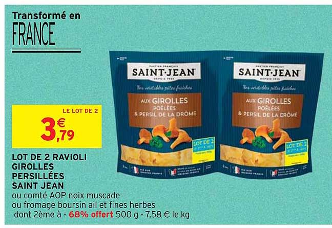 lot de 2 ravioli girolles persillées saint jean