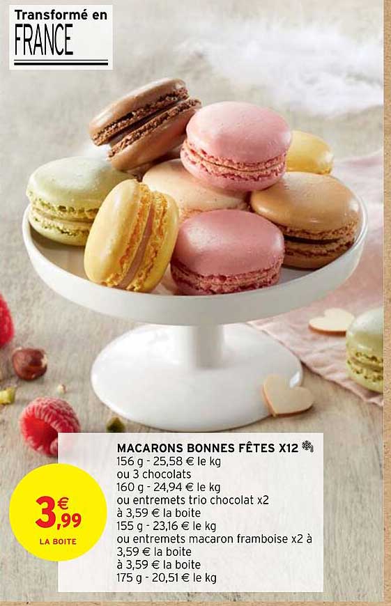 macarons bonnes fêtes x 12