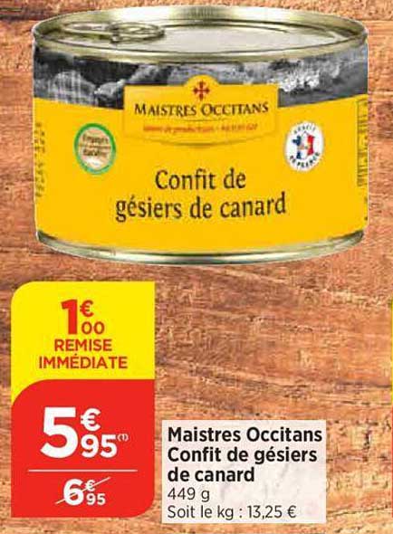 maistres occitans confit de gésiers de canard