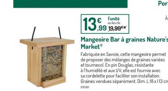 mangeoire bar à graines nature's market