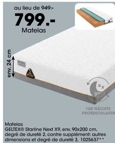 matelas geltex starline next x9