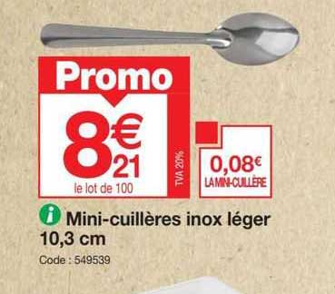 mini-cuillères inox léger 10,3 cm