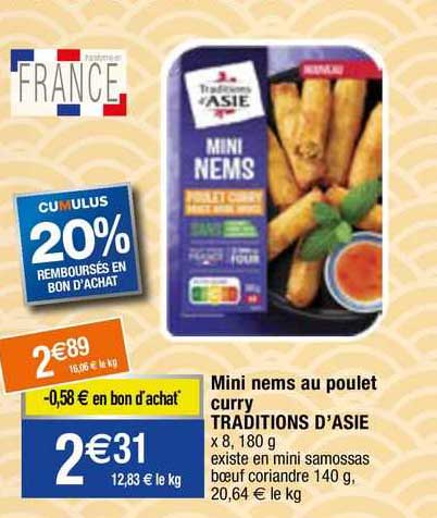 mini nems au poulet curry traditions d'asie