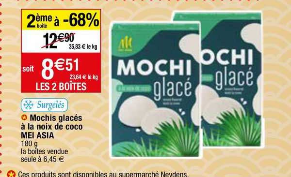 mochis glacés à la noix de coco mei asia