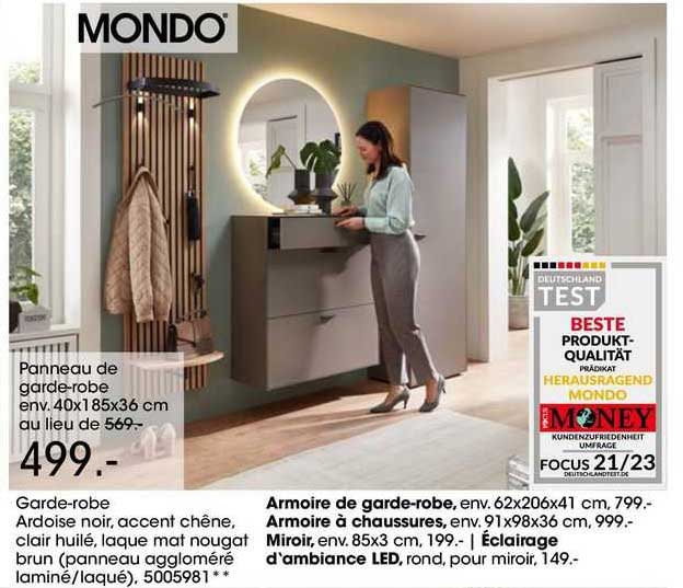 mondo garde-robe ardoise noir