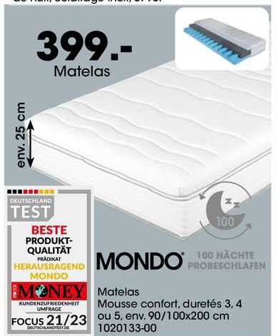 Mondo Matela Mousse Confort