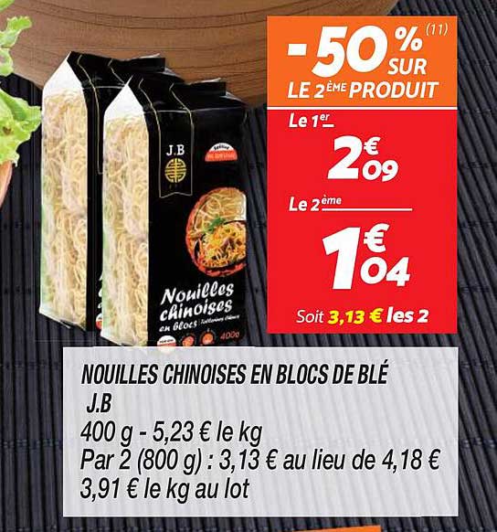 nouilles chinoises en blocs de blé j.b.