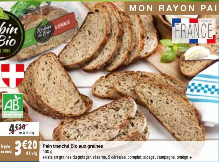 Pain Tranché Bio Aux Graines
