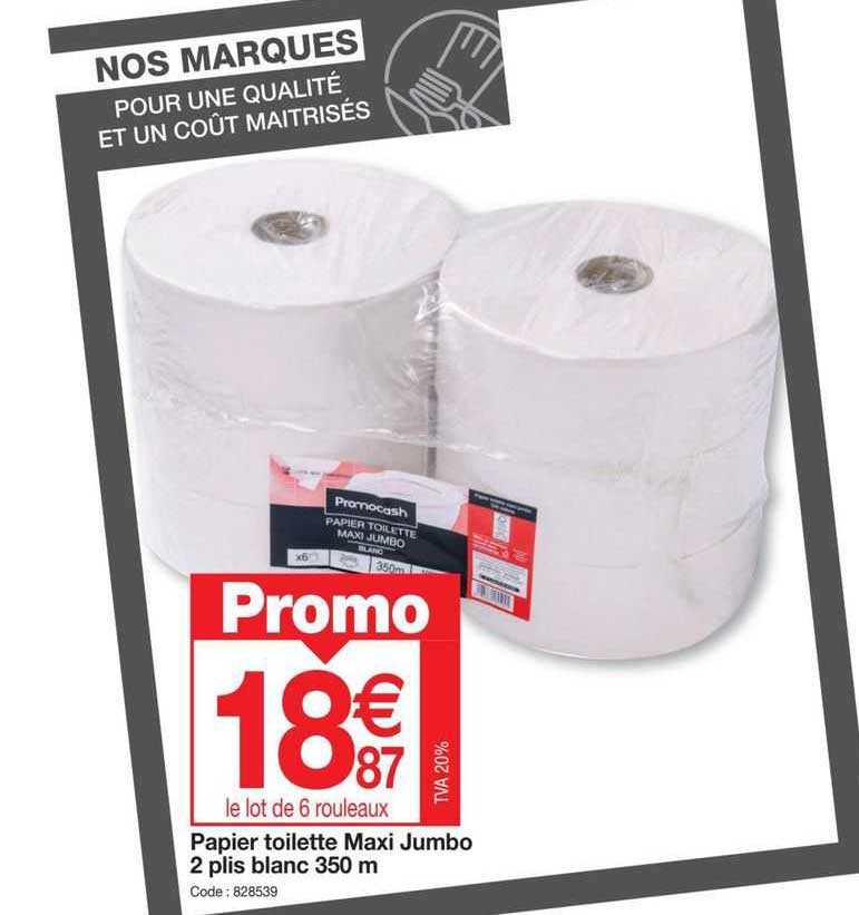 papier toilette maxi jumbo 2 plis blanc 350 m