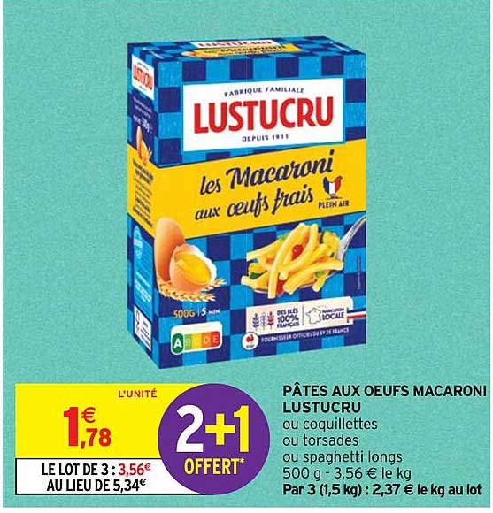 Pâtes Aux œufs Macaroni Lustucru