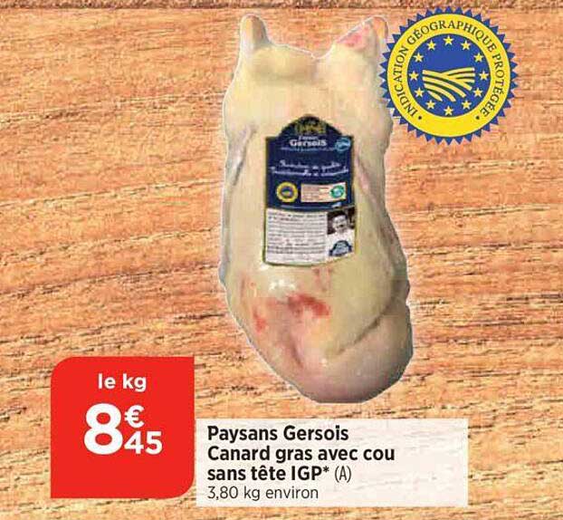 paysans gersois canard gras avec cou sans tête igp*