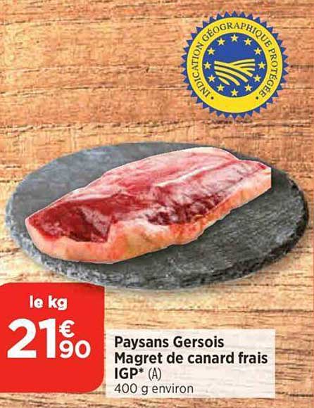 paysans gersois magret de canard frais igp