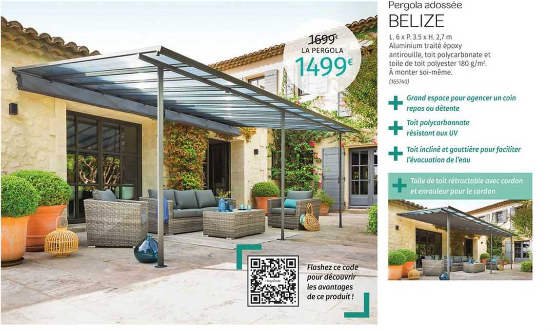 pergola adossée belize