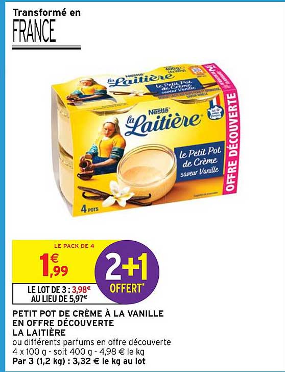 Petit Pot De Crème à La Vanille En Offre Découverte La Laitière