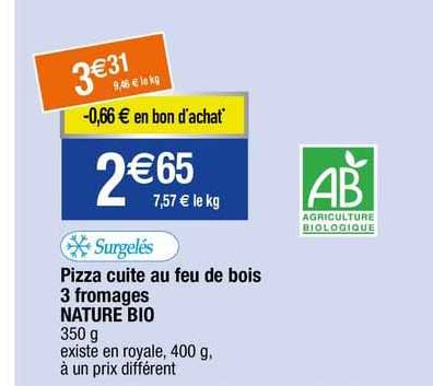 Pizza Cuite Au Feu De Bois 3 Fromages Nature Bio