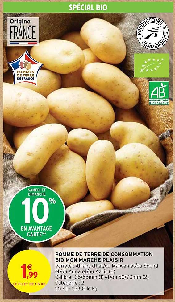 pomme de terre de consommation bio mon marche plaisir