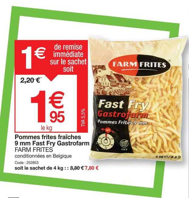 pommes frites fraîches 9 mm fast fry gastrofarm farm frites