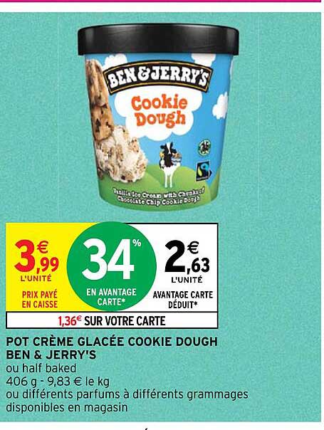 pot crème glacée cookie dough ben & jerry's