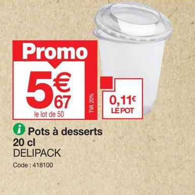 Pots à Desserts 20 Cl Delipack