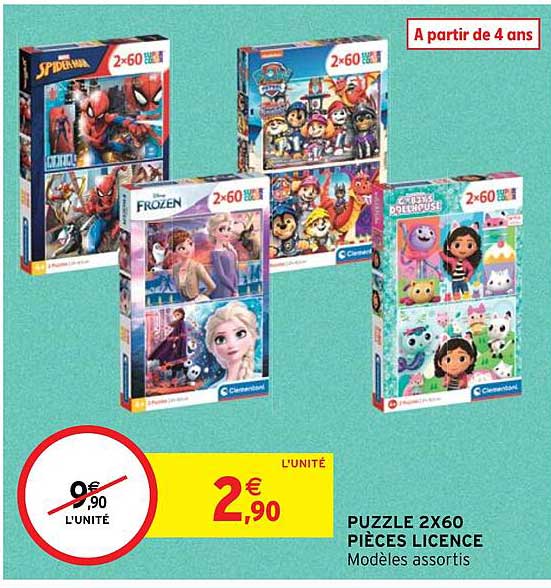 puzzle 2x60 pieces licence