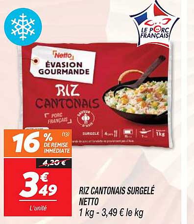 Riz Cantonais Surgelé Netto