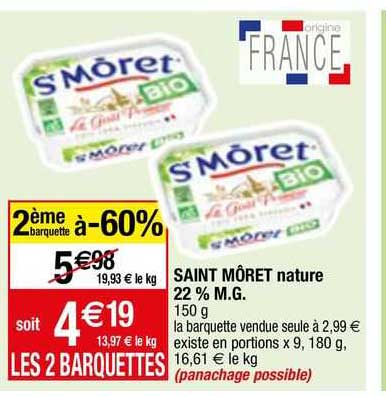 saint môret nature 22% m.g.