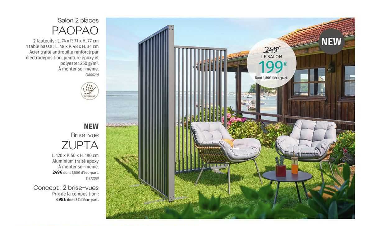 salon 2 places paopao brise-vue zupta