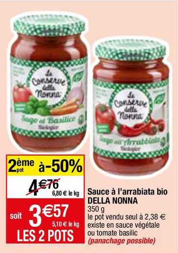 sauce à l'arrabiata bio della nonna