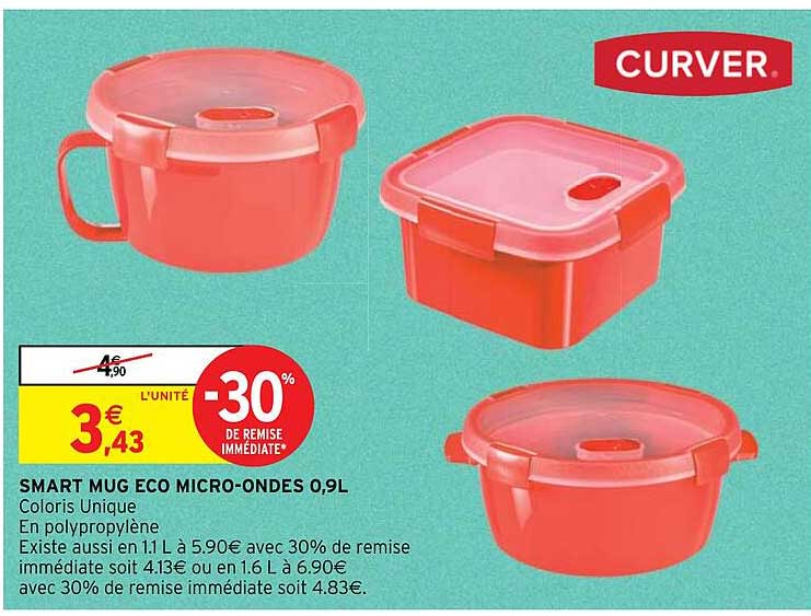 smart mug éco micro-ondes 0,9 l curver