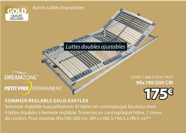 sommier réglable gold a30 flex dreamzone