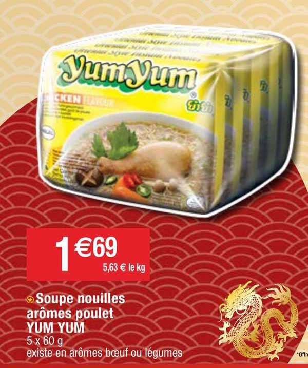 soupe nouilles arômes poulet yum yum
