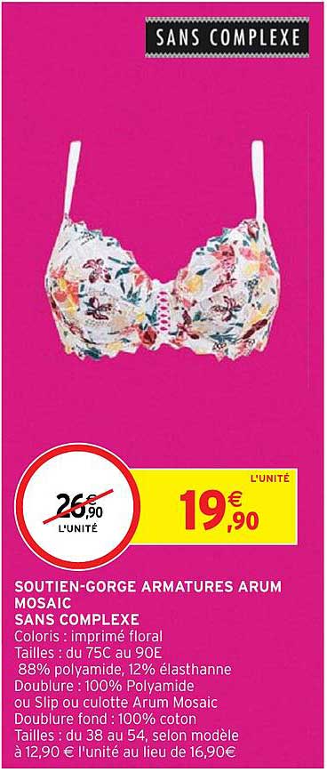 soutien-gorge armatures arum  mosaic sans complexe