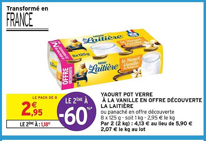Yaourt Pot Verre à La Vanille En Offre Découverte La Laitière