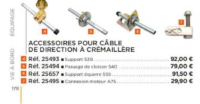 accessoires pour câble de direction à crémaillère